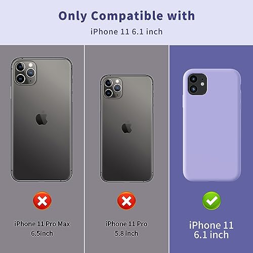 TAXXOE Silicone Case with iPhone 11 Case Soft Ultra Slim Protective Shockproof Liquid Silicone Phone Case,Anti-Scratch Microfiber Lining,6.1 inch-Lilac - Image 2