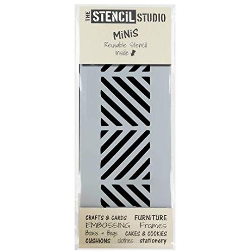 Stencil MiNiS - Chevron Squares Border - Reusable Stencil ideal for home décor, Furniture Upcycling, Cake Decorating, Cardmaking, Scrapbooking and more. (10855)