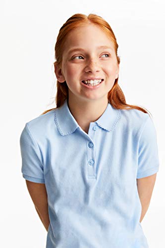 Image of French Toast Girls' Short Sleeve Picot Collar Polo School Uniform Shirt (Standard and Plus)
