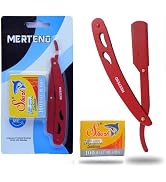 Professional Straight Edge Razor With 100 Single Shark Blades Stainless Steel Razor & Blades, Clo...