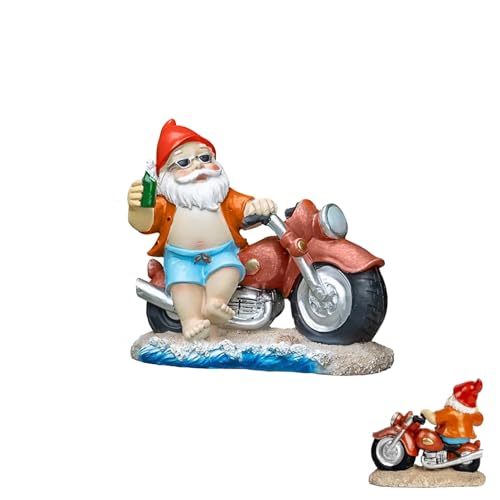 Fayemint Motorrad Zwerg, Resin Zwerg, Gartenzwerg Motorrad, für...
