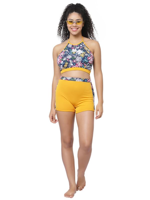 CUKOO Padded Yellow Printed Swimwear 2