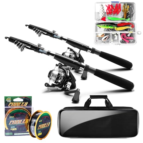 Fishing Rod and Reel Combos, 2PCS 5.9FT Carbon Fiber Fishing