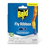 Raid Fly Ribbon, Fly Traps for Indoors and Outdoors, Bug Trap for Flying Insects, Pack of 10