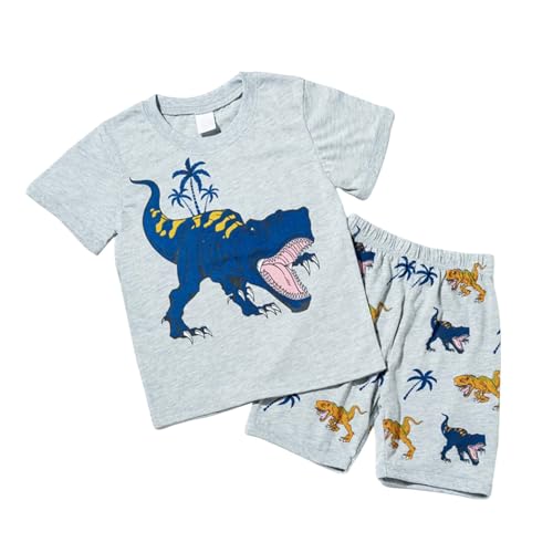 Conjunto de Pijama de Dos Piezas con Estampado de Dinosaurios para niños pequeños, Ropa de Dormir de Manga Corta para niños y niñas y Ropa para Exteriores Traje Baño Niño Traje De Bomberos Niños