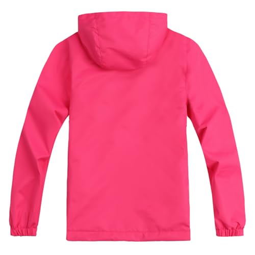 Image of Jingle Bongala Kids Waterproof Rain Jackets Lightweight Raincoats Fleece & Knitted Lining Hooded Windbreaker for Boys Girls