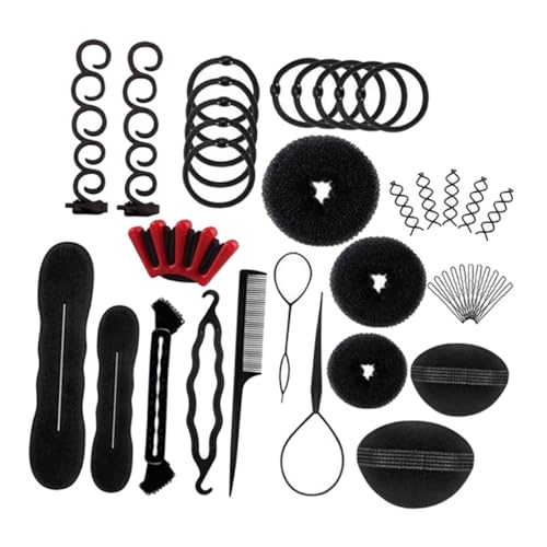 FRCOLOR 1 Set Hair Bun Maker for Easy DIY Hair Styling Durable Chignon Maker and Braiding Tools for Women for Salon and Home Use Black