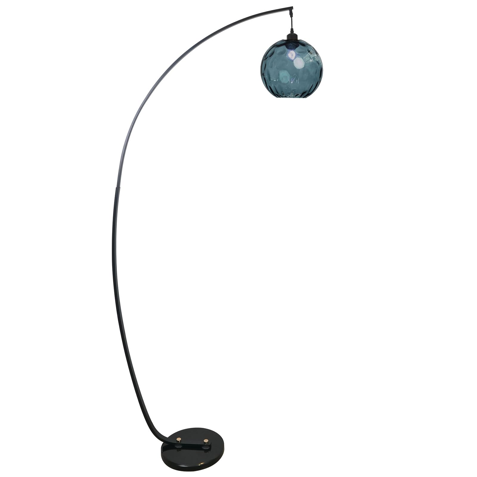 Lampada Da Terra Ad Arco Mid-Century Da 180 CM, Lampada Da Terra Arancione, Lampada Da Terra A Globo In Vetro Con Base In Marmo Dimmerabile E27, Lampada Alta Per Soggiorno (lampadina Inclusa)