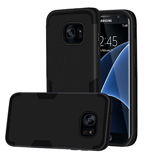 Galaxy S7 Edge Case, MCUK [Scratch Resistant] [Shock Absorption] 3 in 1 High Impact Hybrid Armor Defender Silicone Rubber Skin Hard Case Cover for Samsung Galaxy S7 Edge (Black)