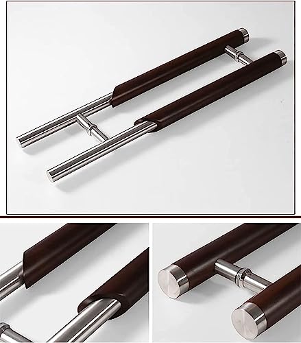 Poignées de porte en acier inoxydable et bois push pull 40" - 3