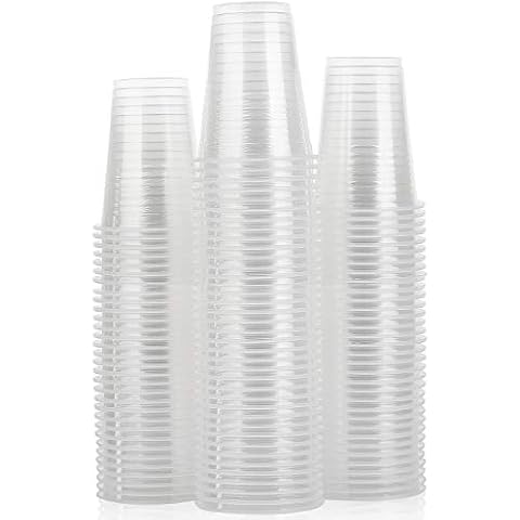 [100 Pack 8 Oz ] Plastic Cups, Plastic Cups, Clear Plastic Cups 8 Oz Clear Cups, Disposable Clear Plastic Cups Water Cups Disposable Cups, 8 Oz Water Clear Plastic Cups Clear Plastic Cups Plastic Cups Cover