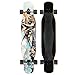 FDQNDXF Longboard Skateboard, Tablero Plano y el Consejo Profesional de Dos Tipos, Completa MAPE Canadiense monopatín de Madera con Ruedas de la PU y rodamientos de Acero al Carbono,Verde,Flat