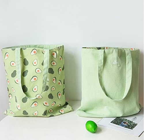 Double-Sided-Canvas-Tote-Bags-Reusable-Grocery-Shopping-Bags-for-Women-Girls-and-Kids-Pack-of-3-OrangeYellow-Green