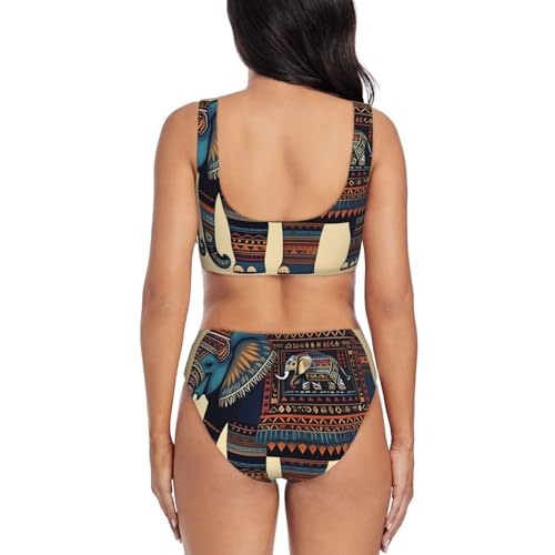Maillot de bain gainant pour la plage à motif éléphant aztèque - 3