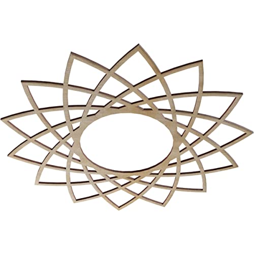 Image of Ekena Millwork 24 inchOD x 9 1 /4 inchID x 1 /4 inchT Eleanor Wood Fretwork Pierced Ceiling Medallion, Hickory