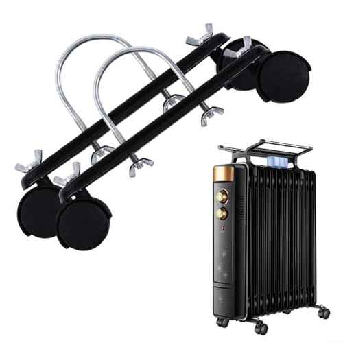 2 soportes de radiador para calentador eléctrico con ruedas giratorias de 360°, base portátil para calentador de aceite para un fácil movimiento en el hogar y la oficina, soporte duradero