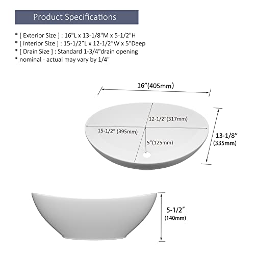 MEJE 40,5 x 33,5 x 14 cm, lavabo ovale in ceramica...