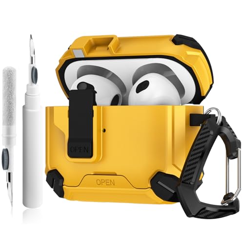 Cover per AirPods 4 con Penna Pulizia Supporta MagSafe, Custodia per AirPods 4th con Blocco Automatico & Supporto per Telefono, Case Rigida con Chiusura di Sicurezza Antiurto