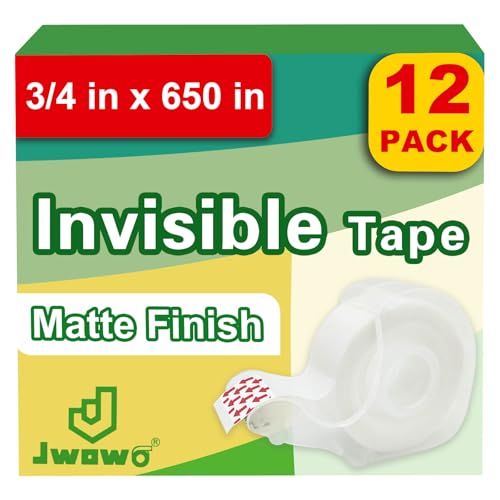 JWOWO 12 Invisible Tape with 12 Refillable Tape...