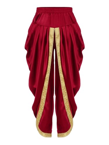 Kids Boys Satin Harem Pants India Hippie Dhoti Pants Halloween Cosplay Fancy Dress Casual Draped Baggy Trousers2