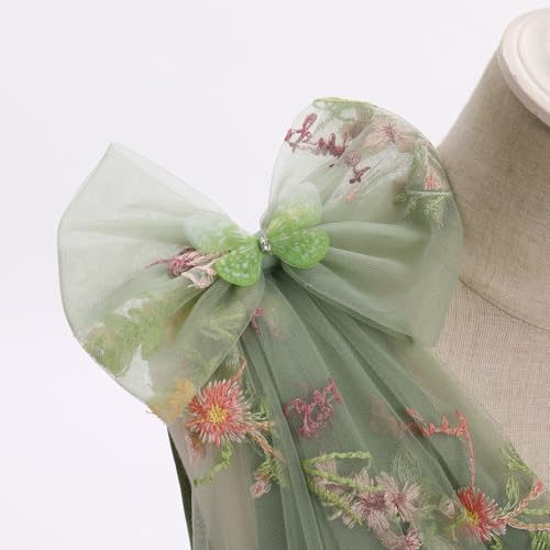 Image of IMEKIS Toddler Kids Girls Butterfly Dress Sparkle Sequins Tulle Wedding Formal Birthday Dresses 2-10T