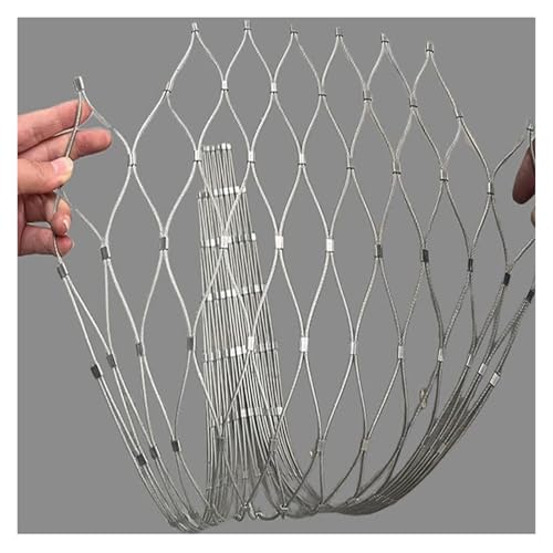 Fune metallica in acciaio inossidabile da 8 cm/2 mm per recinzione da giardino e fattoria, griglia flessibile per ringhiere per progetti fai da te (1 x 19 m)