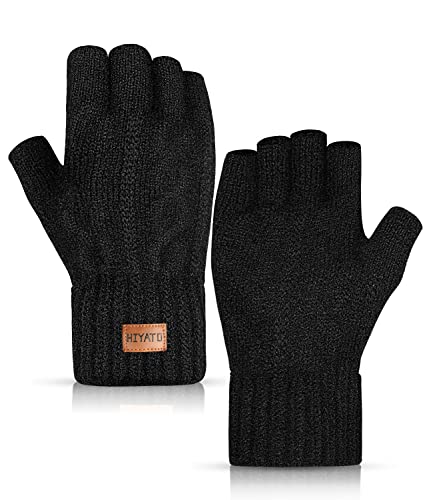 Guantes para Hombre Cálidos Sin Dedos, Guantes de Invierno de Punto Cálido con Forro de Lana Suave, Guantes Térmicos para Hombres y Mujeres Cover