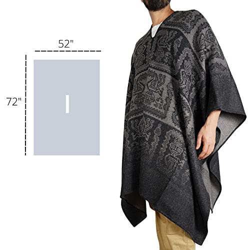 Image of Alpaca Poncho Men Ponchos Adult Wool Poncho Men Pancho Men Mens Poncho Cloak