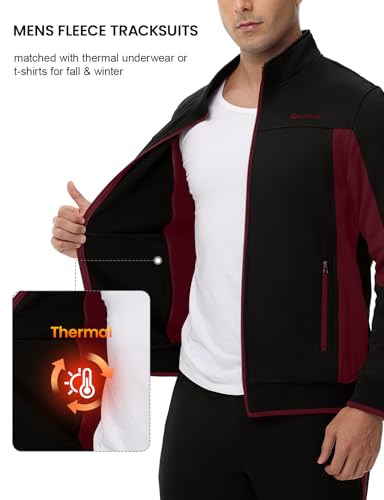 TBMPOY Men's Fleece Lined Tracksuits Sweatsuits 2 Piece Sets Winter Jogging Track Sweat Suits Thermal Casual Outfits3