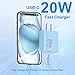 Matsusho iPhone 16 15 Charger Fast Charging 10 FT, 2 Pack 20W USB C Wall Charger with 10FT Type C Charger Fast Charging Cable for iPhone 17/17 Pro/17 Pro Max/Air/16/16 Pro/16 Pro Max/15 Pro Max, Blue