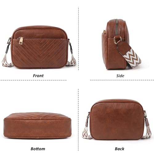 Image of TANTOMI Crossbody Purses for Women Leather Purse Shoulder Handbags with Wide Strap, Small Crossbody Bags for Women Travel