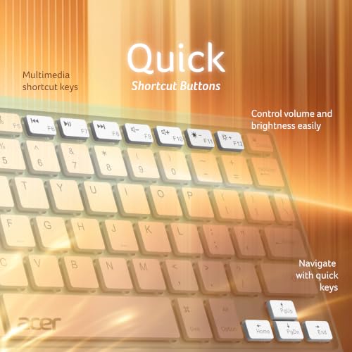 Image of Acer Nano Pad Touch Wireless Keyboard with Built-in Touchpad | Bluetooth Multi-Device Support | 280mAh Rechargeable Battery | Ultra-Slim Portable Design for Windows, Android, iOS & Mac | Green