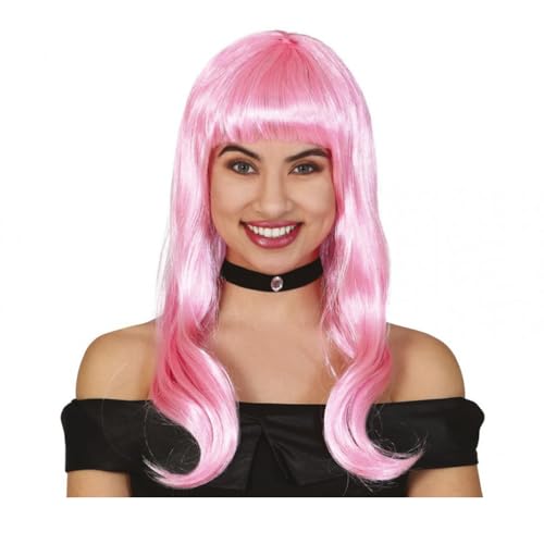 FIESTAS GUIRCA- Peluca Melena Rosa Adulto Gorros, máscaras y Accesorios para Fiesta, Color (GUI04260)