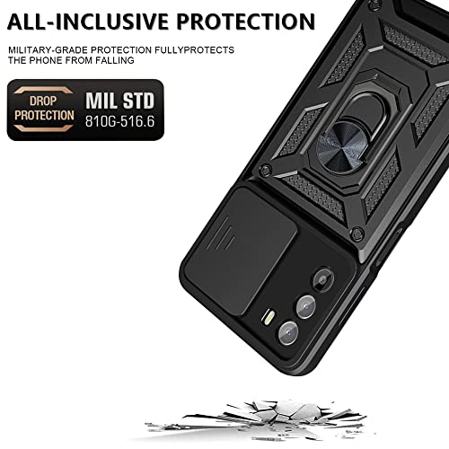 Image of Glaxx Heavy Duty Armor Back Case Cover for Moto Edge 30 - Camera Shutter Protection, Kickstand Ring with Rugged Bumper Hard Back Cover for Moto Edge 30