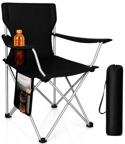 EDIESI, Silla Plegable Camping, de Acero y Tejido Oxford, Asiento Ligero y Resistente para Playa,...