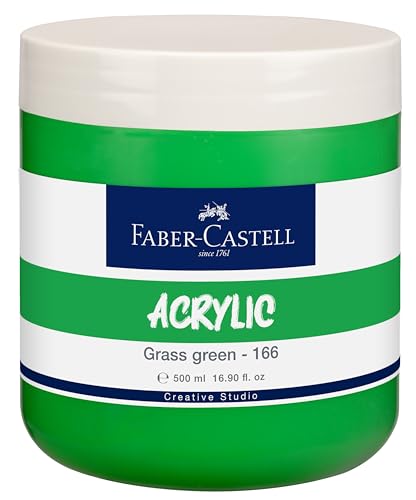 Image of Faber-Castell Creative Studio Acrylic 500ML JAR - Grass Green 166