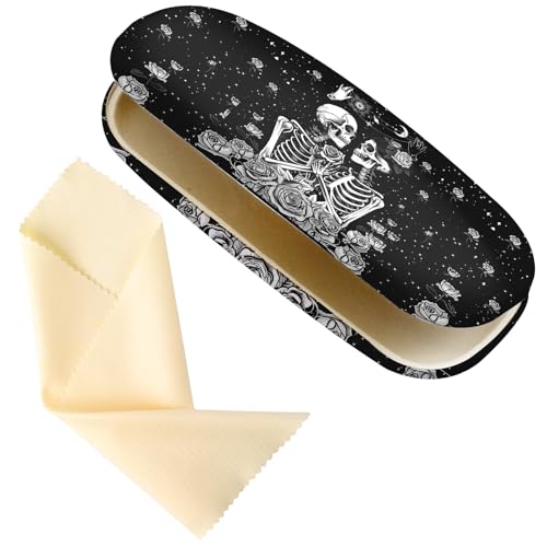 Image of Glasses Case Hard Shell,Portable Protective Eyeglasses Case, Eyeglass Holder Box with Cleaning Cloth,for Women Men