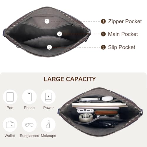 Image of COOLCY Genuine Leather Crossbody Bags for Women Purses and Handbags for Ladies with Multiple Pockets Shoulder Satchel Bag