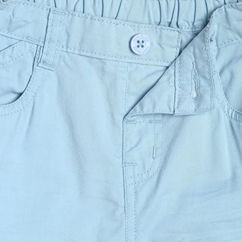 Image of miniklub Boys Blue Solid Cotton Relaxed Trousers