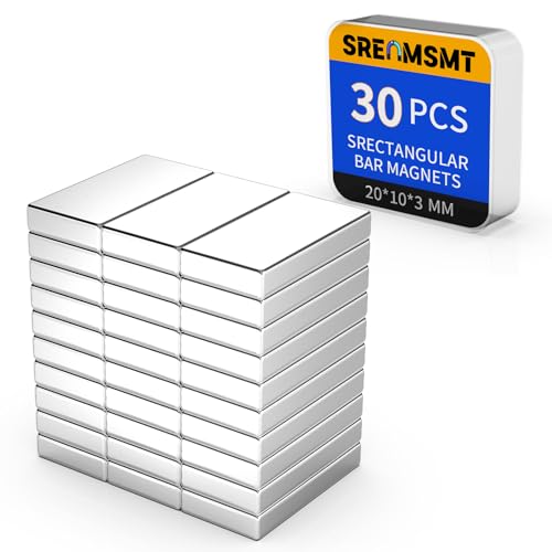 Image of Powerful Neodymium Bar Magnets, 30 Pack Heavy Duty Magnet, 20x10x3 mm | Rare Earth Magnets, Rectangular Magnets, Small Magnet Strong for Fridge, DIY, Garage, Kitchen, Science, Craft, Office