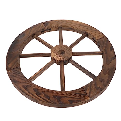 Happyyami Trä Hjul Prydnad Rustik Trädgårdsväggkonstdekor Västra Vagnshjul Vintage Väggdekorer Vägghängande Hjul Prydnad Vagnshjul Av Trä Vintage Vagnhjul Väggprydnad Trä- Årgång Specerier