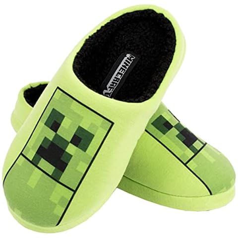 Minecraft Boys Creeper Slippers UK Size 1 Cover