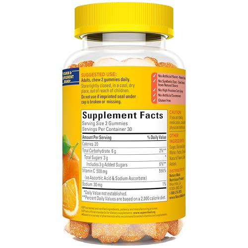 Nature Made Extra Strength Dosage Vitamin C 500mg per Serving, 60 Gummies | Adult Vitamin C Immune Support Gummies, For Daily Immune Support and Antioxidant Support, Tangerine Flavor, 30 Day Supply - image 8