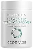 Codeage Fermented Digestive Enzymes Supplement - Probiotics, Prebiotics, Vitamins - Stomach & Food Enzyme - Amylase, Lipase, Lactase - Plant Based, Vegan, Non-GMO - 3 Months Supply - 90 Capsules