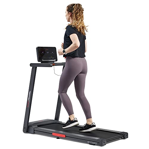 Image of Sunny Health & Fitness Interactive Slim Folding Treadmill with Advanced Brushless Technology, Enhanced Stabilization & Exclusive SunnyFit App Enhanced Bluetooth Connectivity