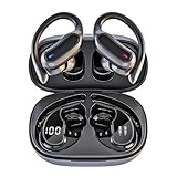 TRAUSI Wireless Earbuds Bluetooth Headphones, Bluetooth 5.3 Stereo Over Ear Buds,Noise Cancelling Mic, IPX7 Waterproof Headset for Workout/Running