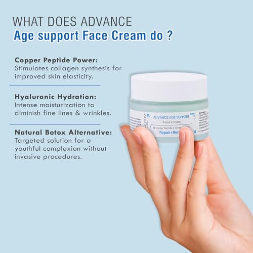 Image of Glamveda 1% Copper Peptide & Hyaluronic Acid Moisturizer Cream- 50g | Reduces Fine Lines & Wrinkles Deep Moisturizing Face Cream | For Men & Women | All Skin Type
