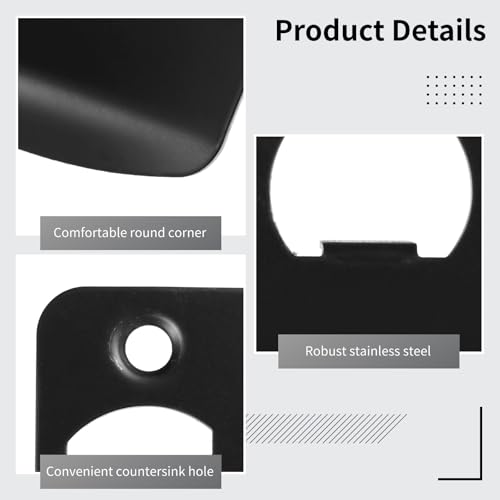 12 Pcs Door Strike Plates, Stainless Steel Deadbolt Strike Plates, Full Lip Round Corner Strike Plates, Black Door Reinforcement Kit, Fit Most Standard Wooden Doors and Locks (White-1) by OMISTAR - Image 3