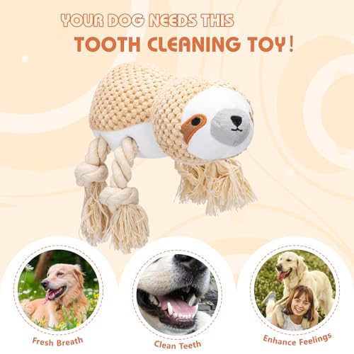 Nobleza Hundespielzeug, Plüschhundespielzeug, Quietschende Hundespielzeuge mit Knitterpapier, süßes Tauziehen Hundekauspielzeug für Welpen, kleine, mittlere, große Hunde, (Faultier)