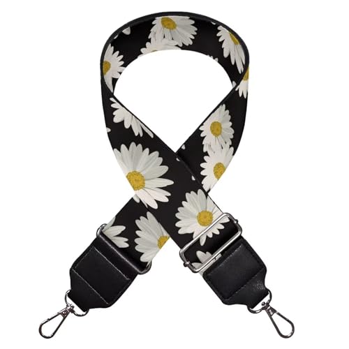 Image of TODIYADDU White Daisy Floral Cross Body Strap Handbag Straps Woven Crossbody Shoulder Strap Purse Straps for Guitar Bag Handbags Crossbody Bag Computer Bag Camera Bags Nice